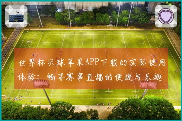 世界杯买球苹果APP下载的实际使用体验：畅享赛事直播的便捷与乐趣